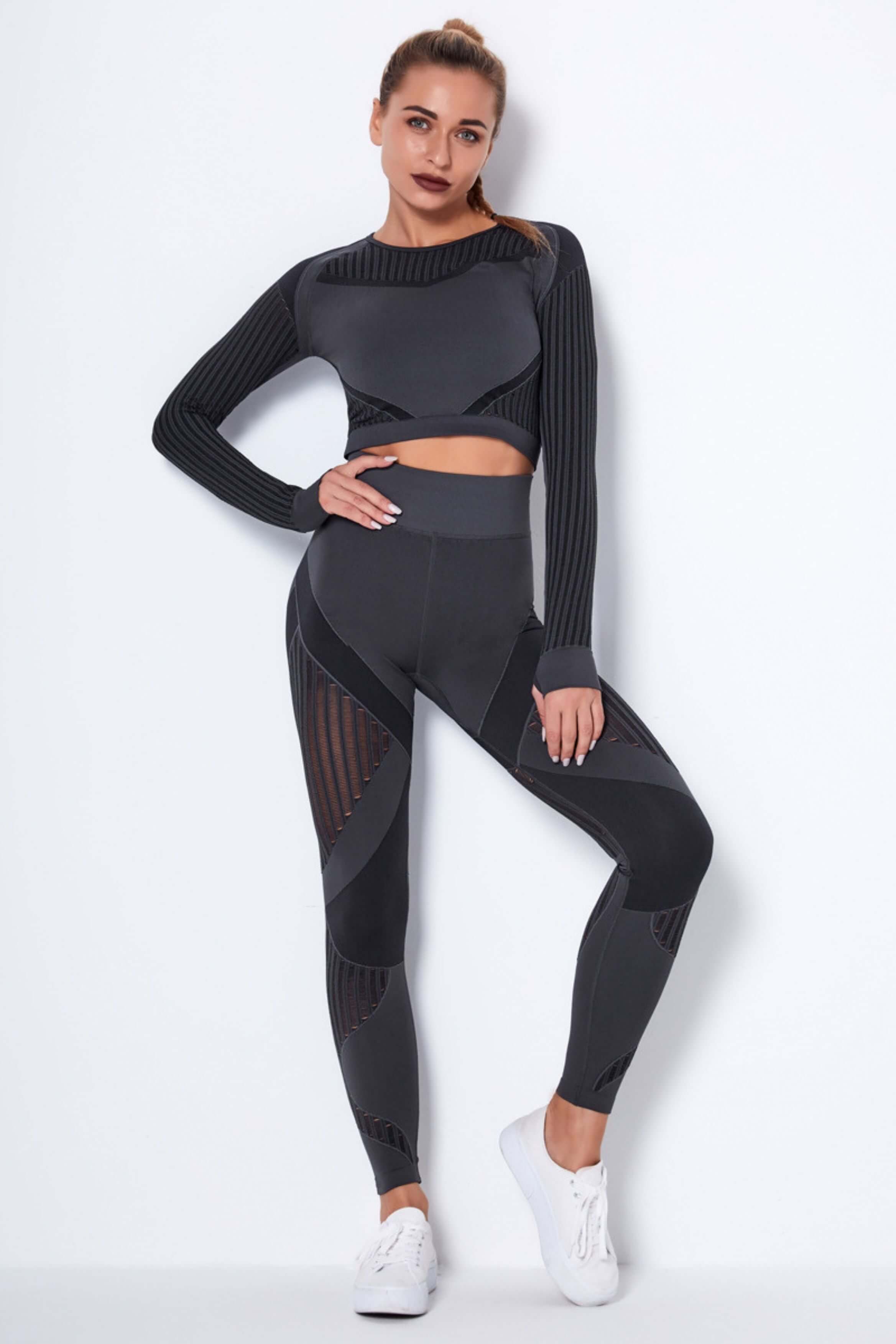 Yogadept hollow out Mesh Workout Set Two Piece – YOGADEPT