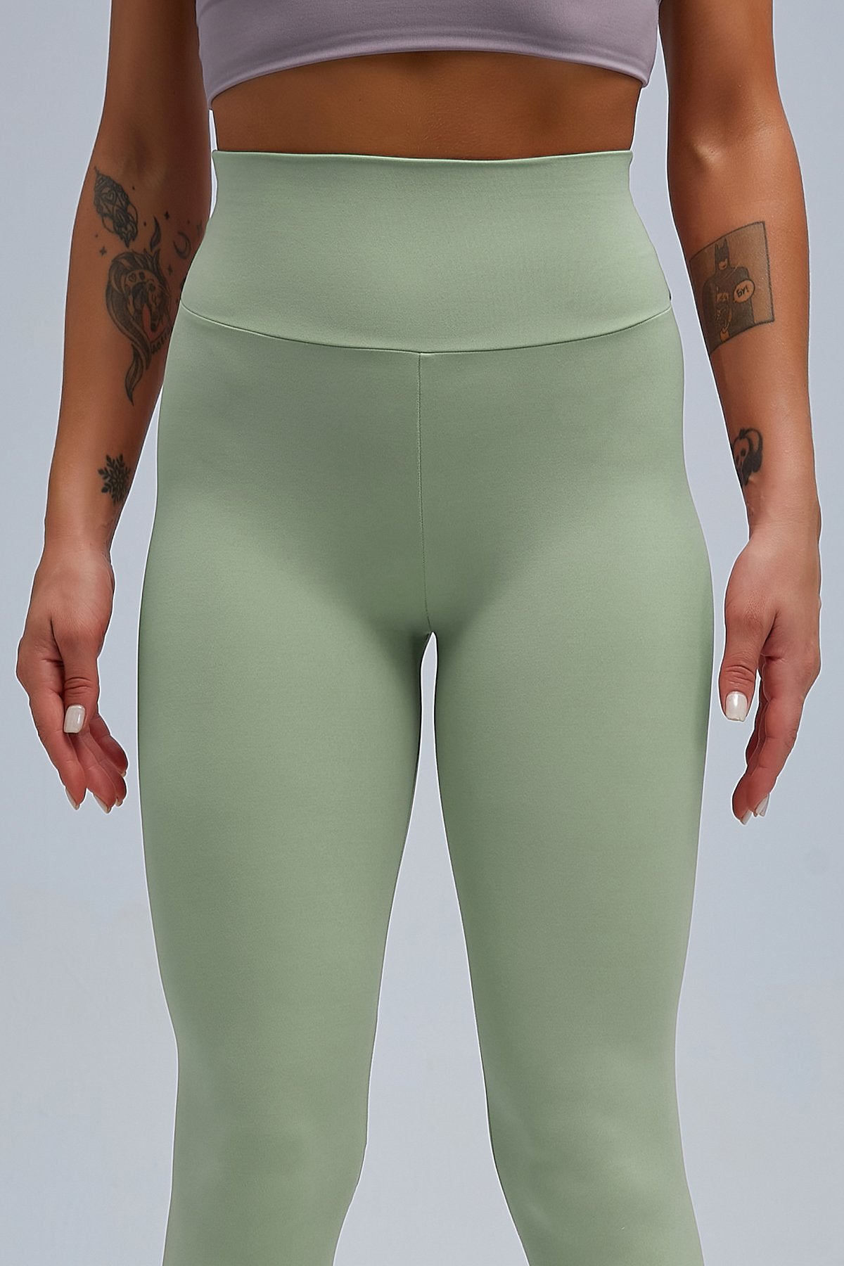 Womens Green High Waist Gym Yoga Scrunch Bum Leggings -  Canada
