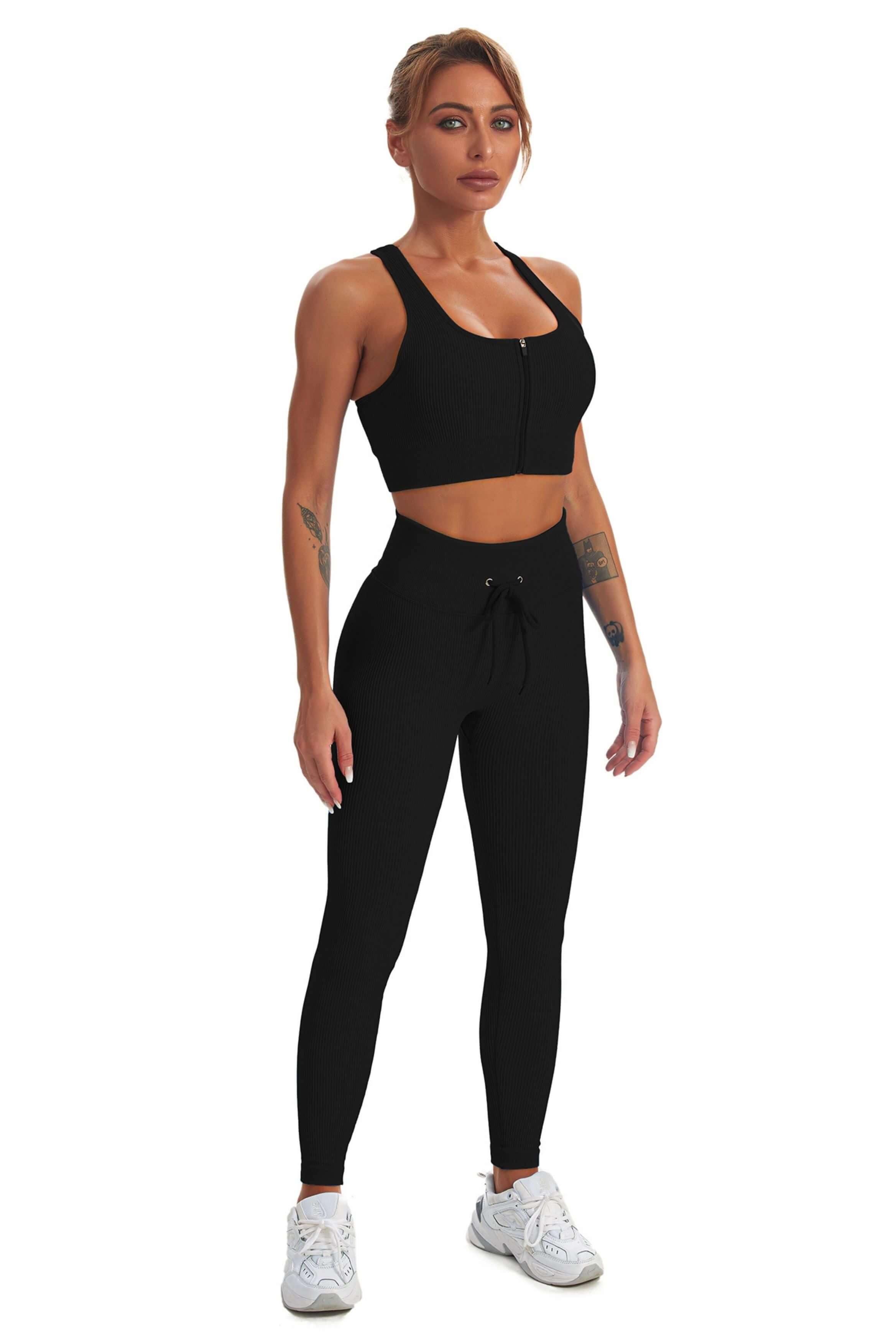 2 Piece Gym High Waist Running Shorts Crop Tank Yoga Sets Workout Sets for  Women Sport Bra Seamless Workout Sets WINE RED XL 